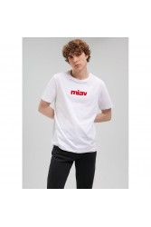 Mens T-shirt - White Red - Miav