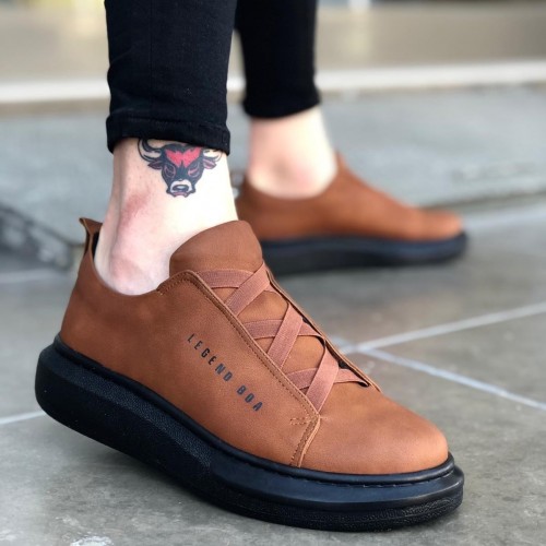 Mens Sneakers - Black Tan - 0134