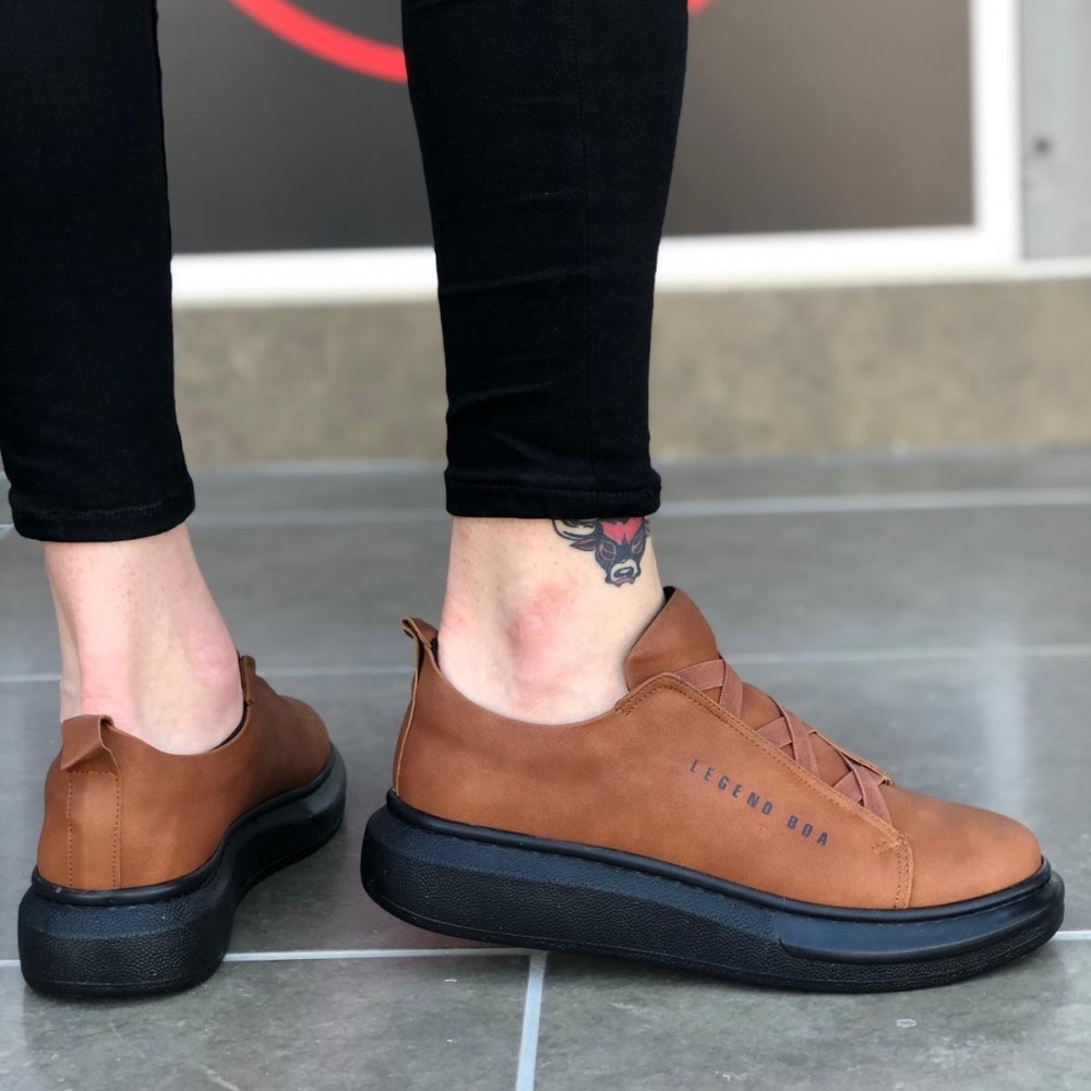 Mens Sneakers - Black Tan - 0134