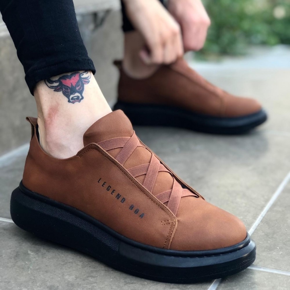 Mens Sneakers - Black Tan - 0134