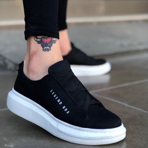 Mens Sneakers - Black White - 0134