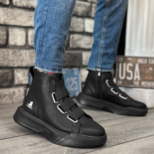 Mens High Top Sneakers - Black - 0142