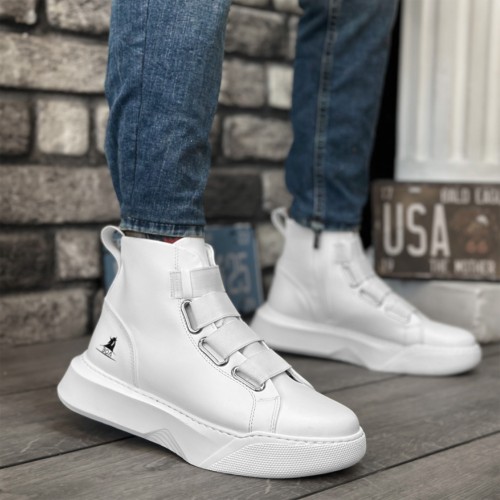 Mens High Top Sneakers - White - 0142