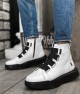Mens High Top Sneakers - White Black - 0142
