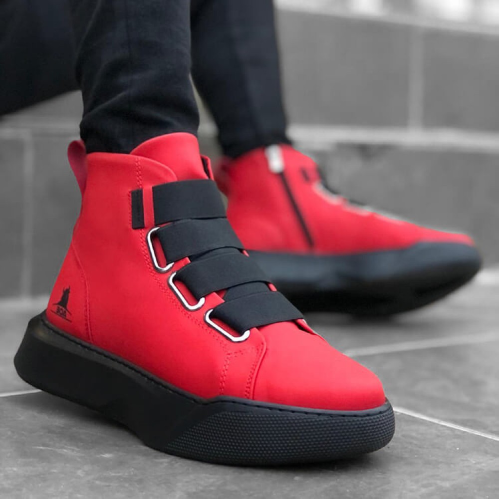 Mens High Top Sneakers - Red - 0142