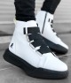 Mens High Top Sneakers - White Black - 0142