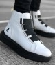 Mens High Top Sneakers - White Black - 0142