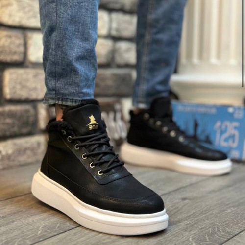 Mens Boots - Black White - 0151