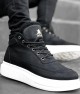 Mens High Top Sneakers - Black White - 0151