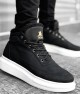 Mens High Top Sneakers - Black White - 0151