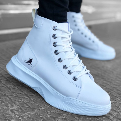 Mens High Top Sneakers - White - 0155