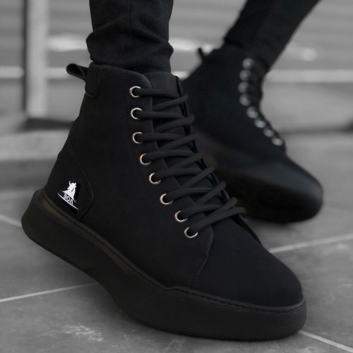 Mens High Top Sneakers - Black - 0155