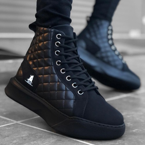 Mens High Top Sneakers - Black - 0159