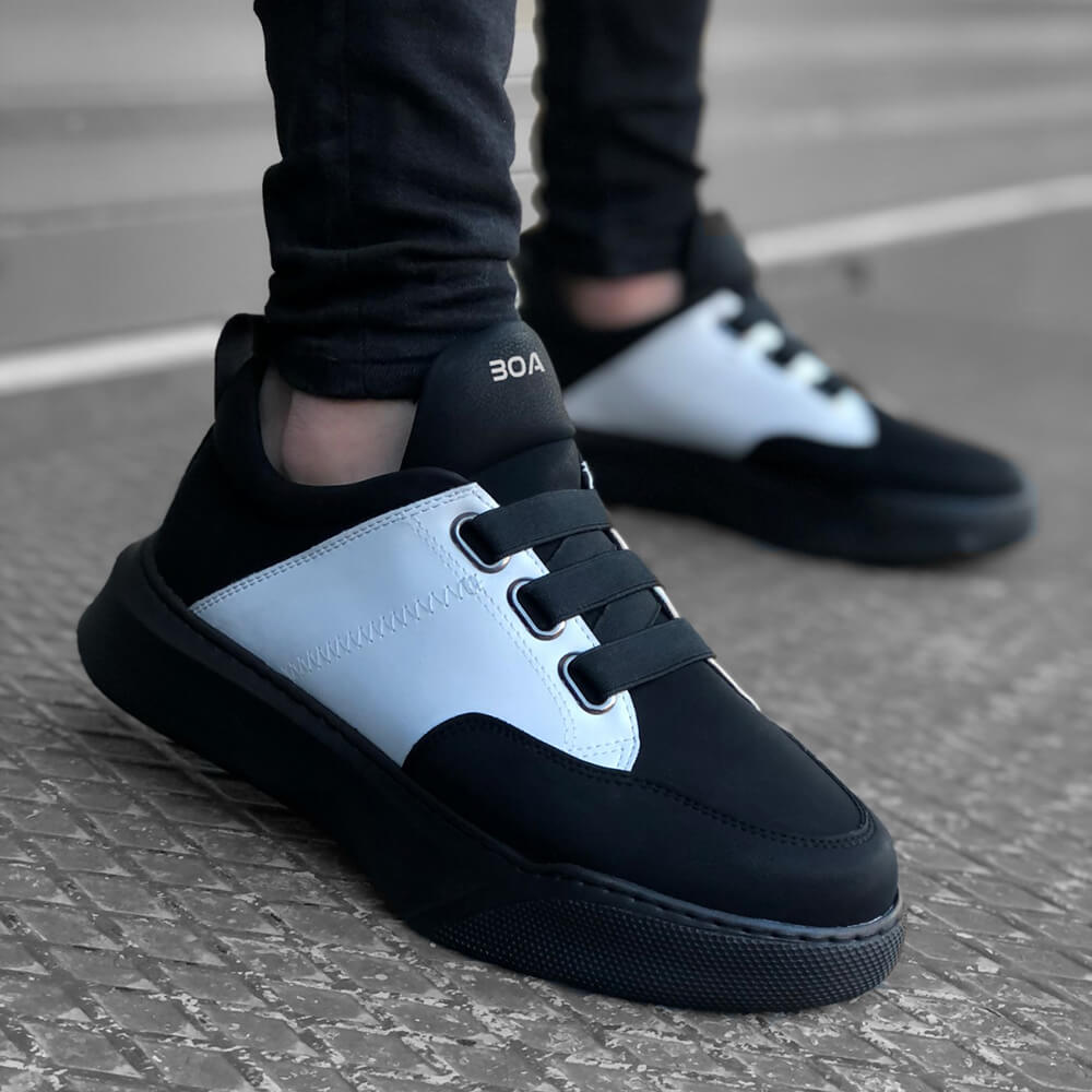 Mens Sneakers - Black White - 0160 - 3