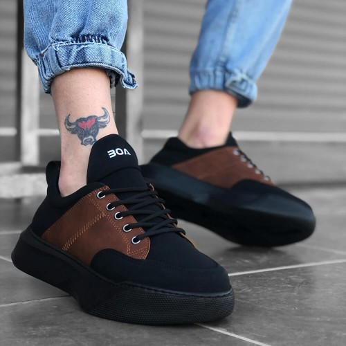 Mens Sneakers - Black Tan - 0163