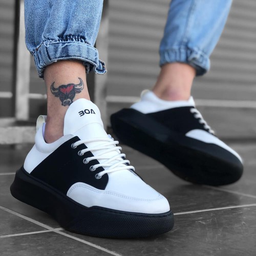 Mens Sneakers - White Black - 0163