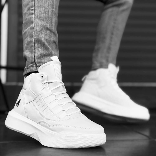 Mens High Top Sneakers - White - 0192