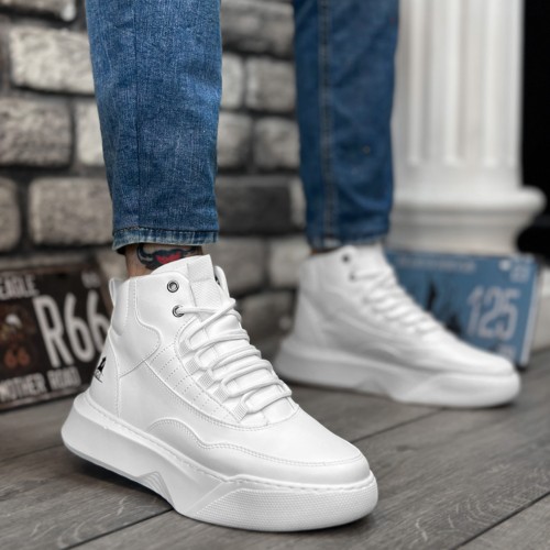 Mens High Top Sneakers - White - 0192