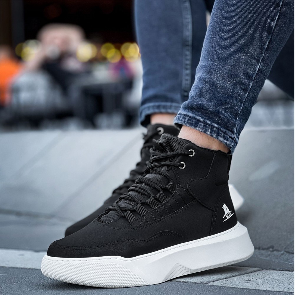 Mens Boots - Black White - 0192