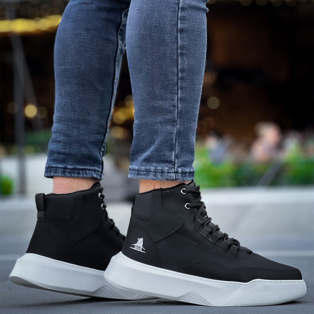 Mens Boots - Black White - 0192