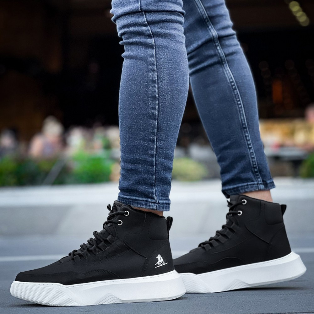 Mens Boots - Black White - 0192