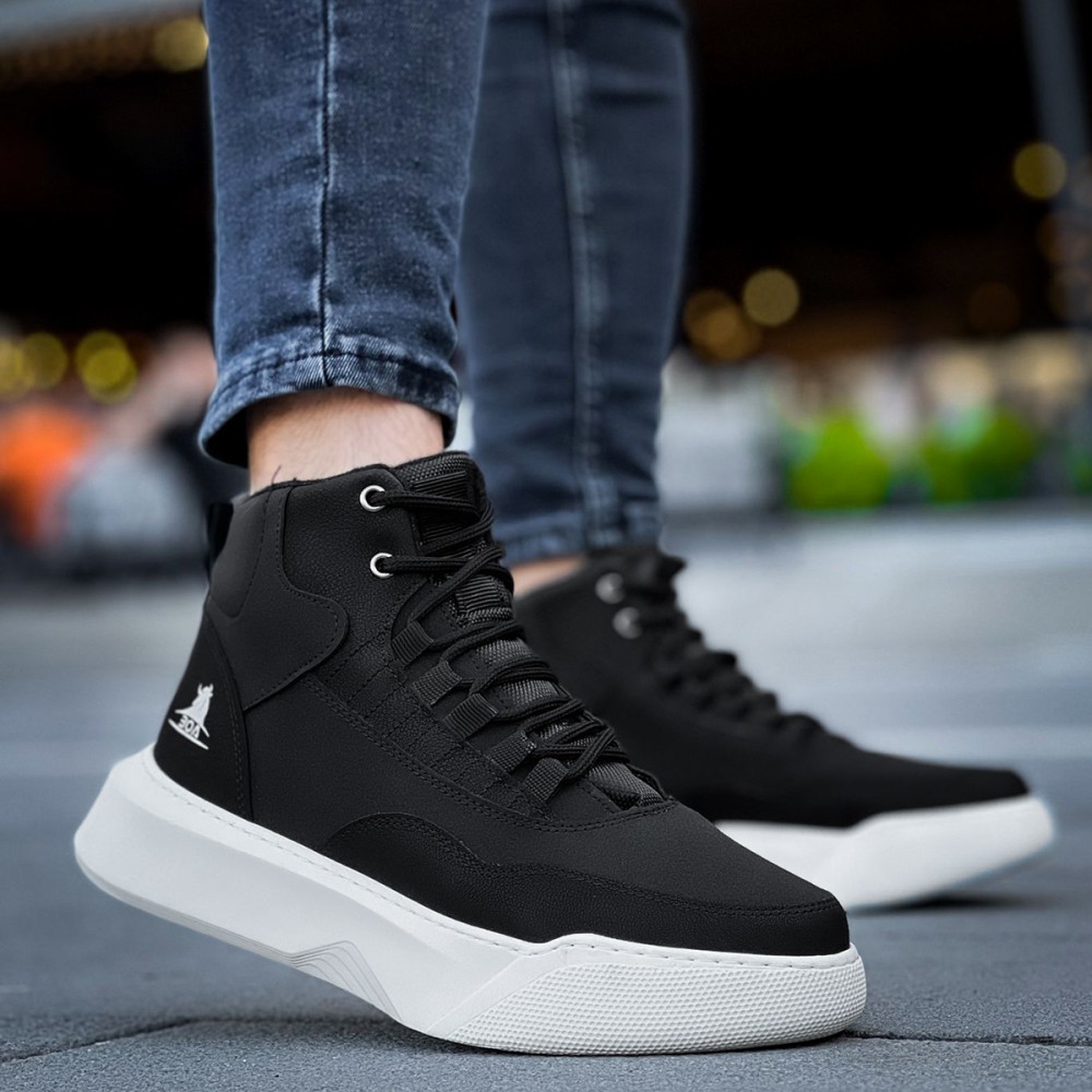 Mens Boots - Black White - 0192