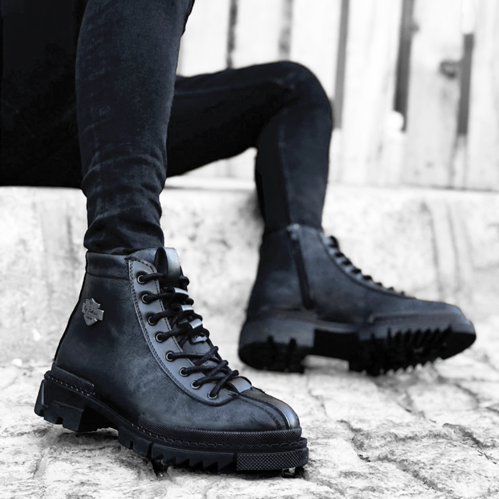 Mens Boots - Black - 0217 - 0217-BLACK