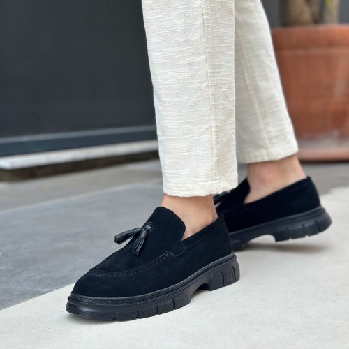 Mens Loafer - Black Suede - 0240