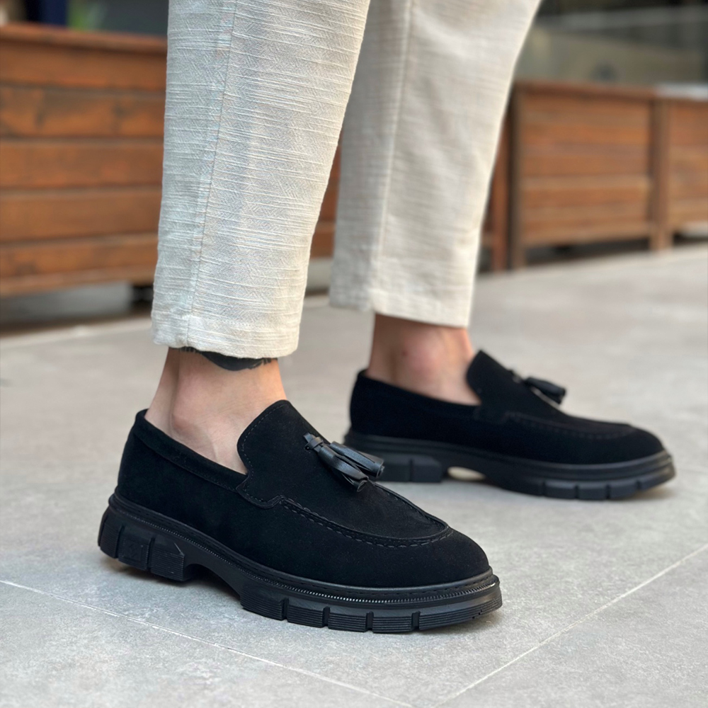 Mens Loafer - Black Suede - 0240
