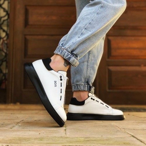Mens Sneakers - White Black - 0330