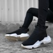 Mens High Top Sneakers - Black White - 0401