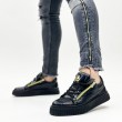 Mens Sneakers - Black - Zipper 308