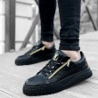 Mens Sneakers - Black - Zipper 308
