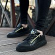 Mens Sneakers - Black - Zipper 308