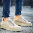 Mens Sneakers - Beige Suede - 505