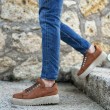 Mens Sneakers - Tan Suede - 505