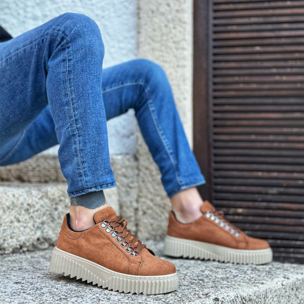 Mens Sneakers - Tan Suede - 505