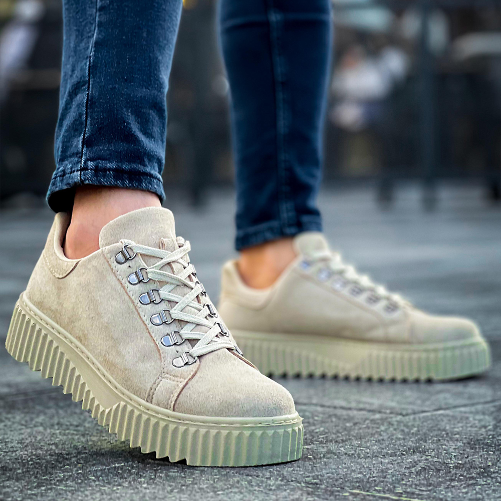 Mens Sneakers - Beige Suede - 505