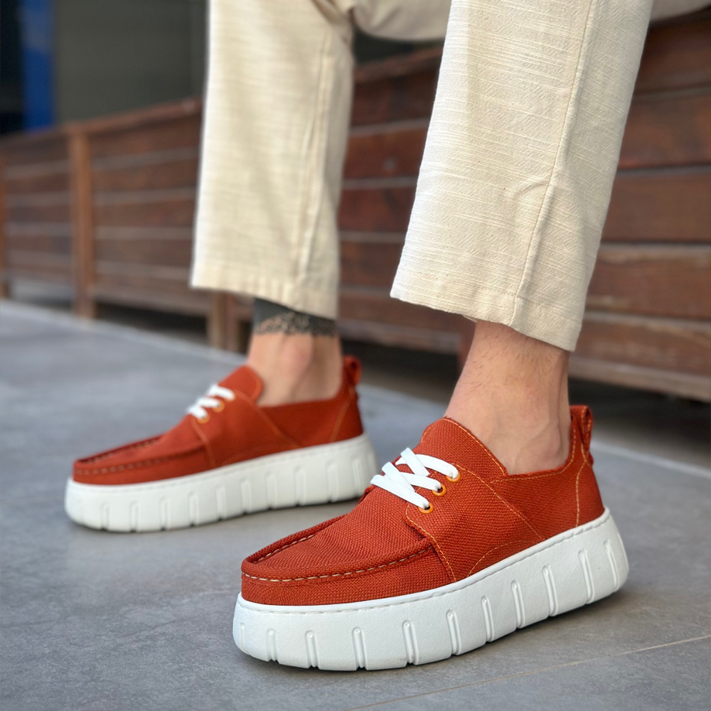 Mens Casual Shoes - Orange - 676