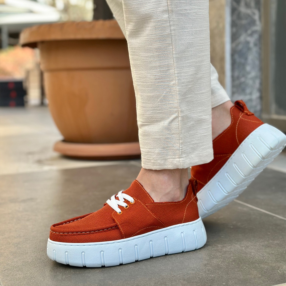 Mens Casual Shoes - Orange - 676