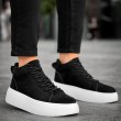 Mens Boots - Black White Suede - LE10
