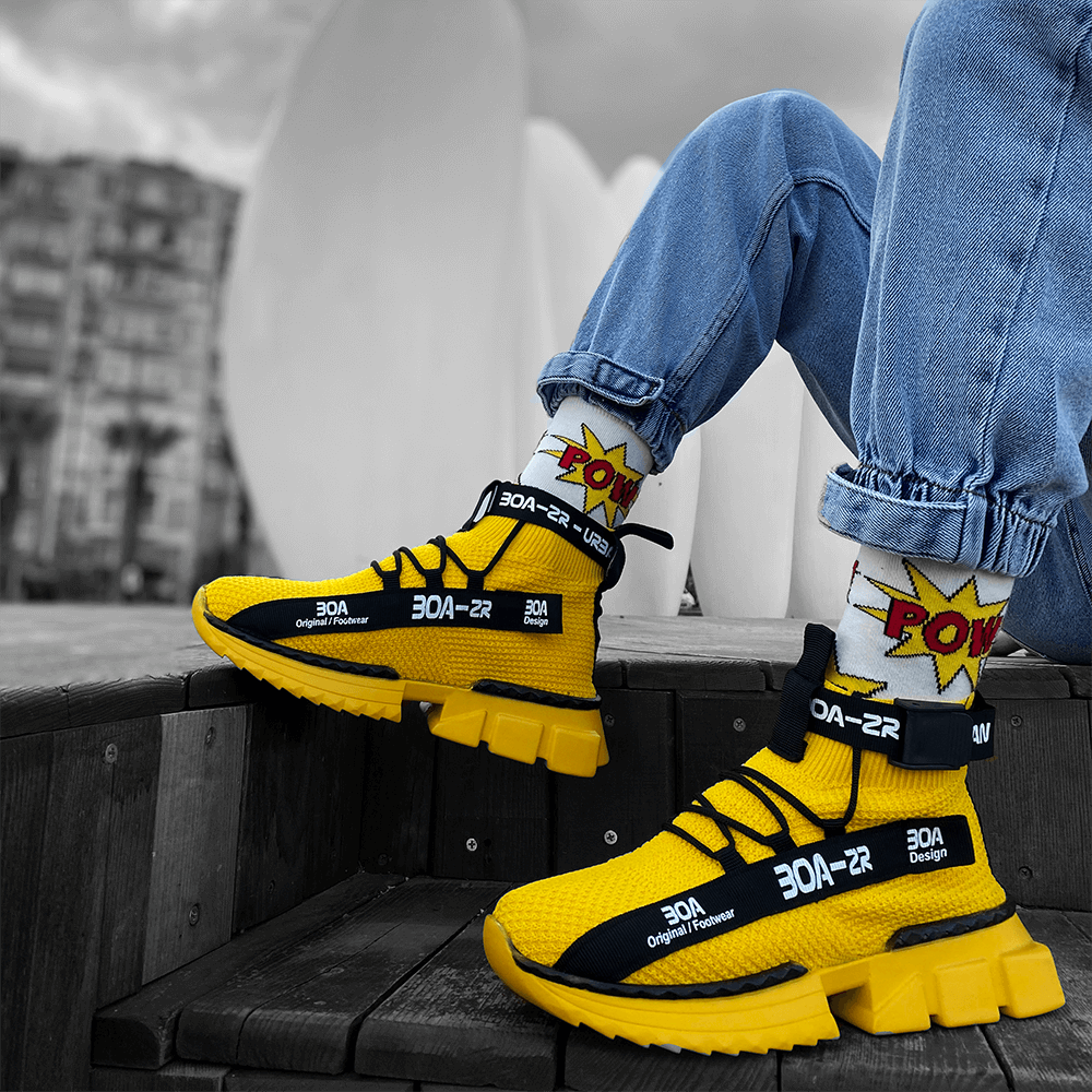 Mens Sneakers - Yellow - Agron