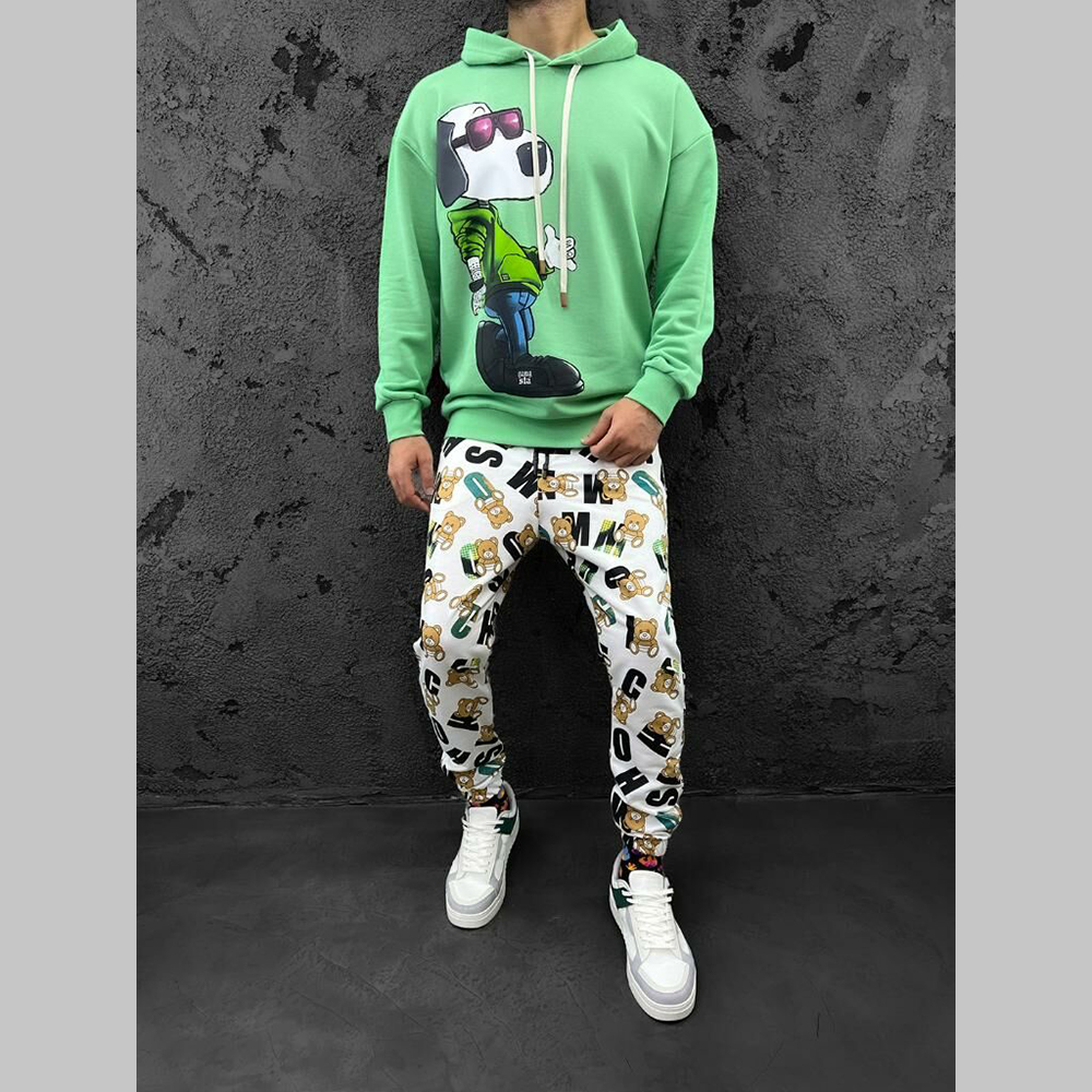 Mens Sweatshirt - Gangsta Snoopy - Green