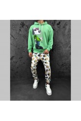 Mens Sweatshirt - Gangsta Snoopy - Green