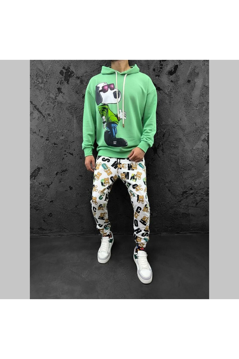 Mens Sweatshirt - Gangsta Snoopy - Green