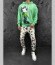Mens Sweatshirt - Gangsta Snoopy - Green