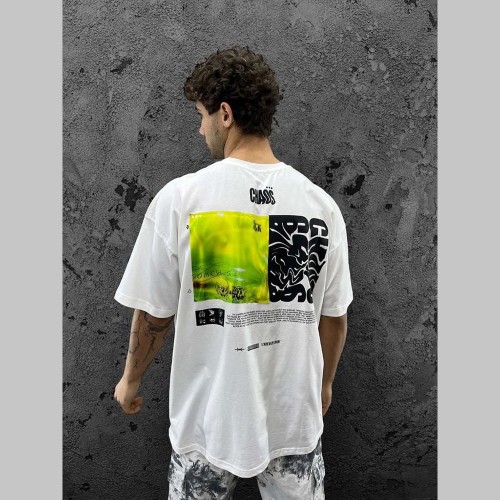 Mens Oversized T-shirt - White - Chaos