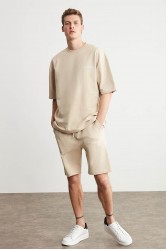 Mens Short Track Suit - Comfort Fit - Beige