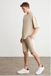 Mens Short Track Suit - Comfort Fit - Beige