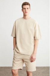 Mens Short Track Suit - Comfort Fit - Beige